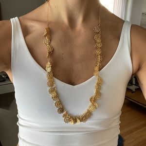 NWT Talbots gold floral necklace